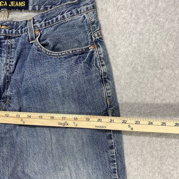 Nautica Jeans Mens 34x31 Classic Relaxed Straight‎ Faded Distressed Denim Baggy - Picture 4 of 13